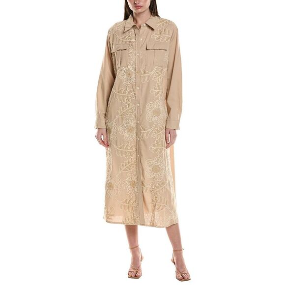 ANNA KAY Dresses & Skirts - Anna Kay Womens Shanan Shirtdress, Beige
